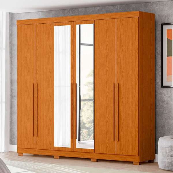 Gurda-roupa Casal Com Espelho Belém 6 Pt 4 Gv Cinamomo