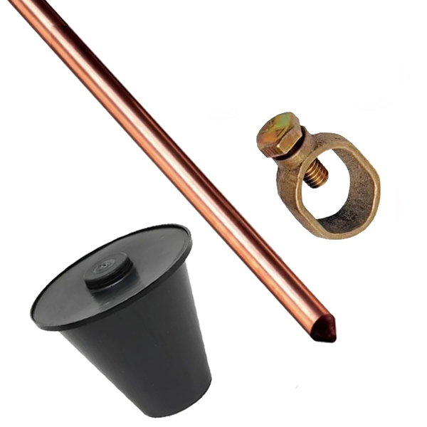 Haste Aterramento Cobre - 1/2 X 2,0mts 10mm + Conector+caixa