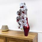 Haste De Flor Orquídea Artificial Branca E Vinho 7 Unidades C