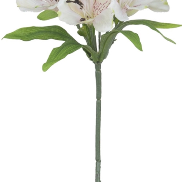 Haste Flor Astromelia X6 Branco Rosa 37cm (florarte)