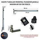 Haste Tubular Frontal Puxador Janela Maxim-ar 50cm Fosco Gr
