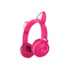 Headphone Bluetooth Gatinho Led Mic Fm Hf-c290bt-rosa