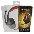 Headset Bright 0468 Gamer Led Vermelho