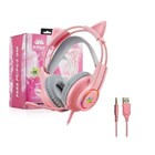 Headset Fone Gamer Com Microfone E Led P3/p2 - Kp-ga04 Rosa