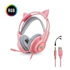 Headset Fone Gamer Com Microfone E Led P3/p2 - Kp-ga04 Rosa