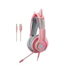 Headset Fone Gamer Com Microfone E Led P3/p2 - Kp-ga04 Rosa