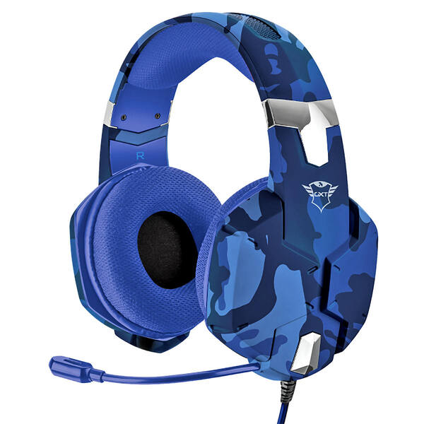 Headset Gamer Carustrust Gxt-322b Azul Camuflado