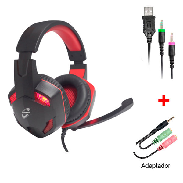 Headset gamer fone de ouvido com led mk1l preto digital Clearance