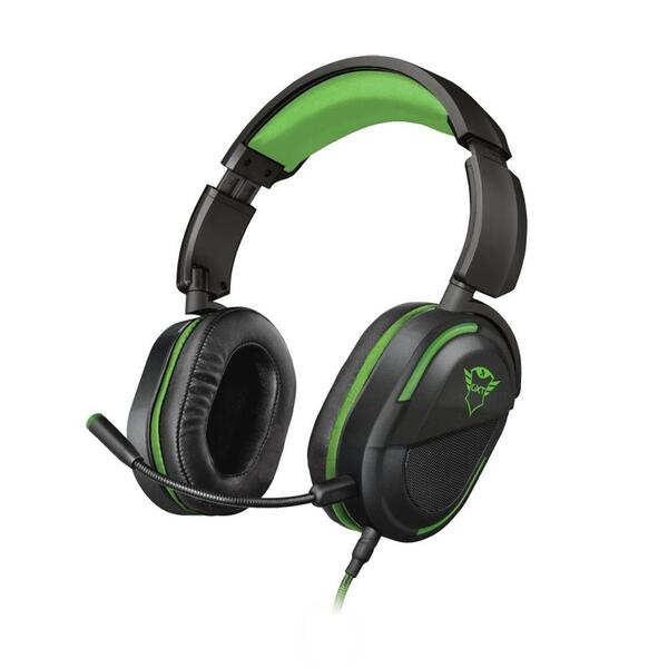 Headset Gamer Trust Gxt Legion Preto E Verde Com Fio - Xbox O