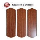 Helice Pá Ventilador Teto Mdf Marrom Kit 3un S/furos