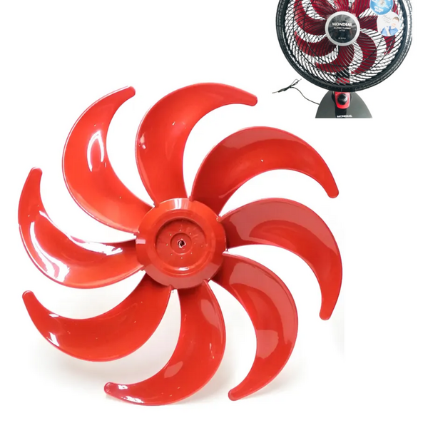 Hélice Ventilador Mondial Turbo Force 40cm V40 8 Pás Vermelho