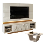 Home 3d Pirâmide E Painel Com Mesa De Centro Moana Creme