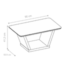 Home 3d Pirâmide E Painel Com Mesa De Centro Moana Creme