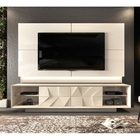 Home 3d Pirâmide E Painel Com Mesa De Centro Moana Creme