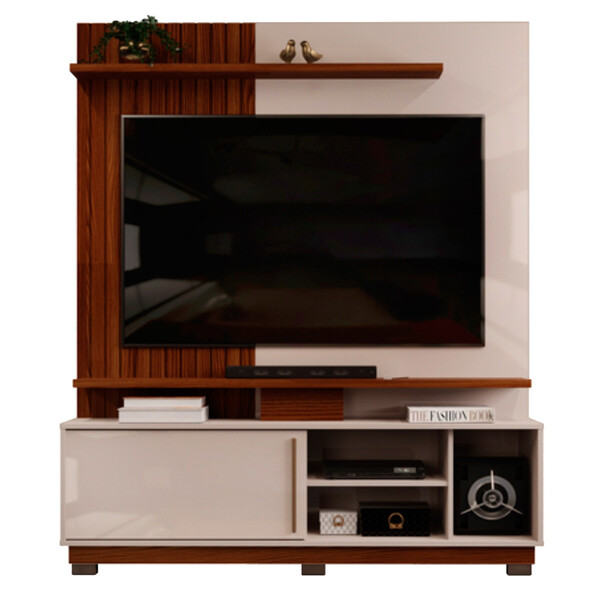 Home Atenas Com Pés Para Tv 55 Polegadas Com Porta Deslizante