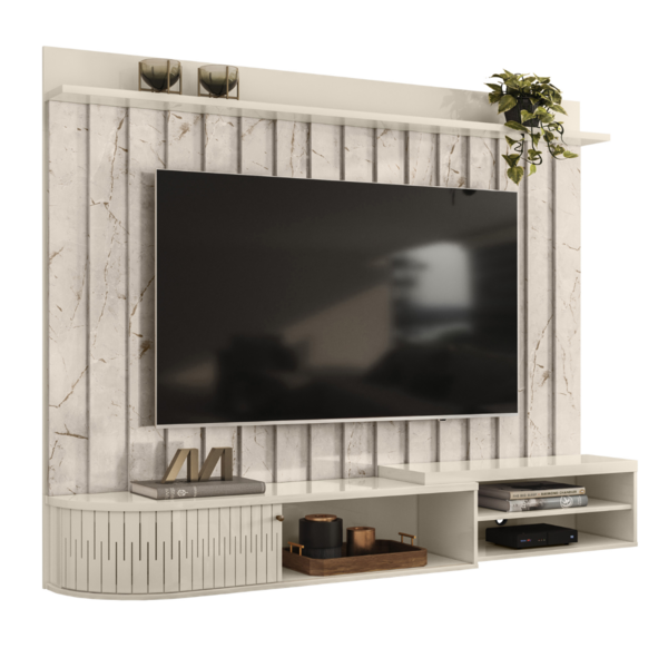 Home Frisado Para Tvs 75" Ravena Calacata Off White