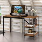 Home Office Vintage Para Escritório Slim Mitian Preto E Canela