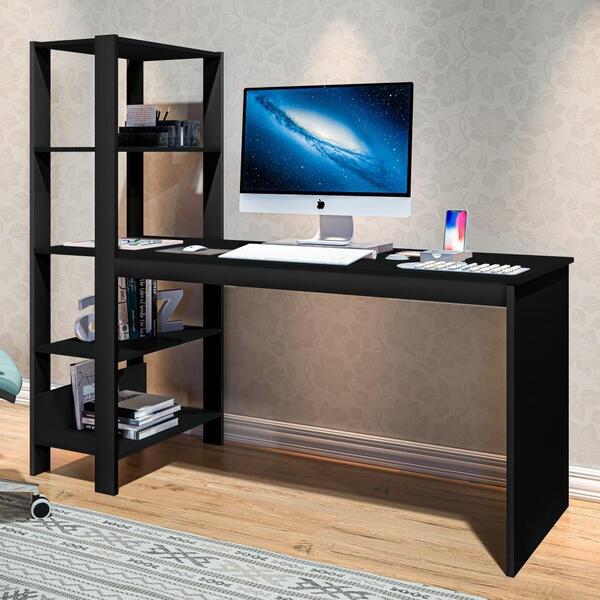 Home Office Vintage Para Escritório Temis Preto