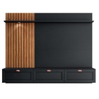 Home Painel Suspenso 200cm Ripado Caraíva Led Preto/noce G73