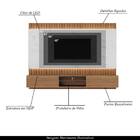 Home Painel Suspenso 220cm Ripado Lazio Led Noce/calacata G73