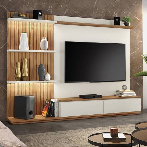Home Para Sala De Tv Moderno 2 Metros De Largura - Safira - M