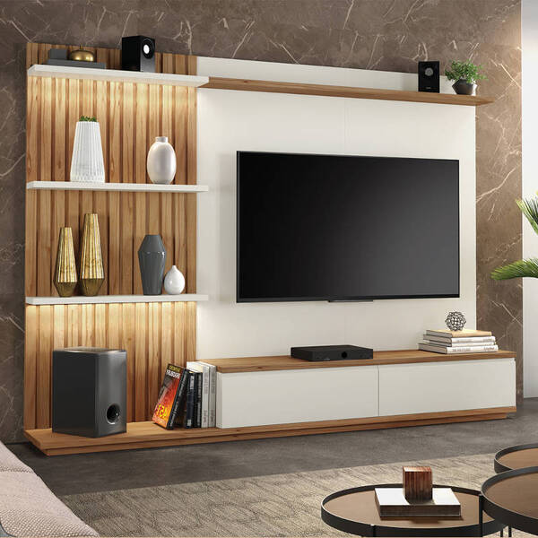 Home Para Sala De Tv Moderno 2 Metros De Largura - Safira - M