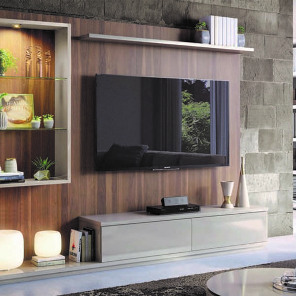 Home Para Sala De Tv Moderno Com Nicho 2,70m - Agnes - Montan