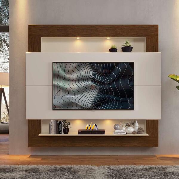 Home Para Sala Tv Até 75 Polegadas Com Led Off White Malbec M