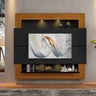 Home Para Sala Tv Até 75 Polegadas Com Led Preto Carvalho Mil