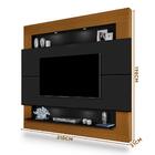 Home Para Sala Tv Até 75 Polegadas Com Led Preto Carvalho Mil