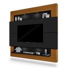 Home Para Sala Tv Até 75 Polegadas Com Led Preto Carvalho Mil