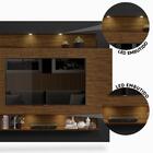 Home Para Sala Tv Até 75 Polegadas Com Led Preto Malbec Milão