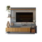 Home Para Tv 2 Portas Rafela Cinza Perolizado E Freijó Ripado