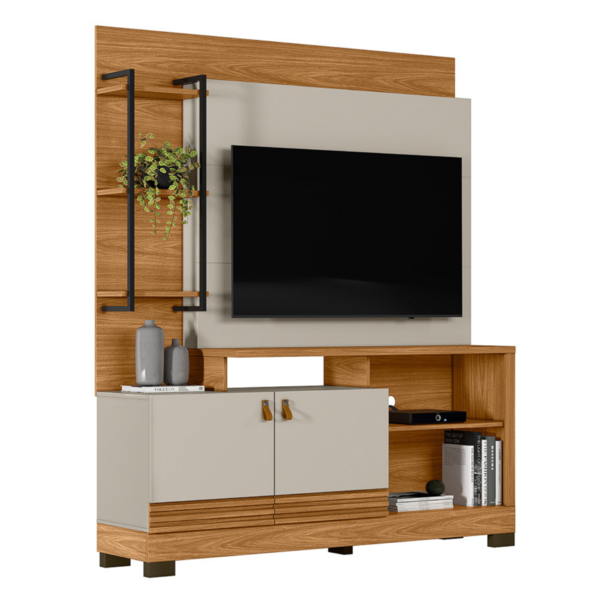 Home Para Tv 50' Com Prateleira Valência Nature Off-white