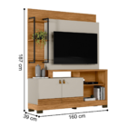 Home Para Tv 50' Com Prateleira Valência Nature Off-white