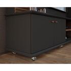 Home Para Tv 60" 100% Mdf Riviera Permobili Preto Chumbo/sava