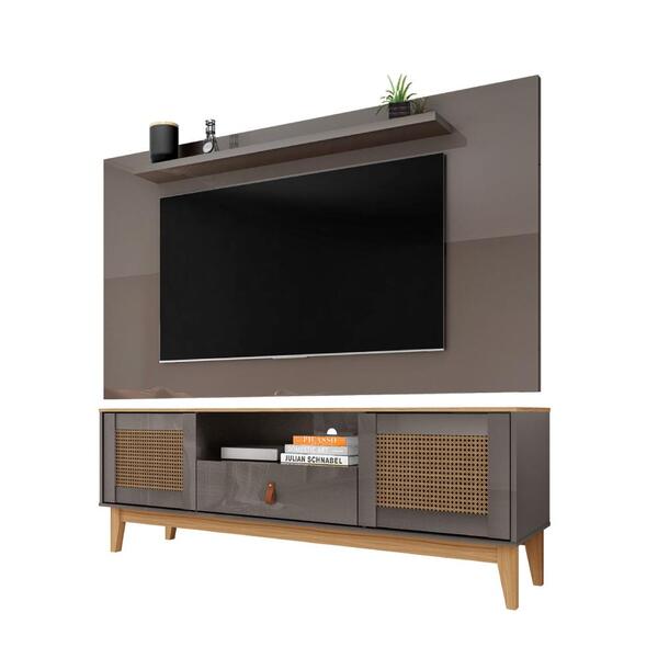 Home Para Tv Até 60 Polegadas Stockholm Cinza Pérola Cedro