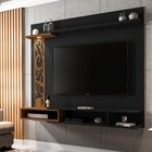 Home Para Tv Cambridge Preto Freijó Com Detalhe A Laser