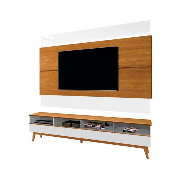 Home Para Tv Com 4 Nichos Union Branco Nature