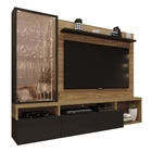 Home Para Tv Com Cristaleira De Vidro Joinville Freijo Preto