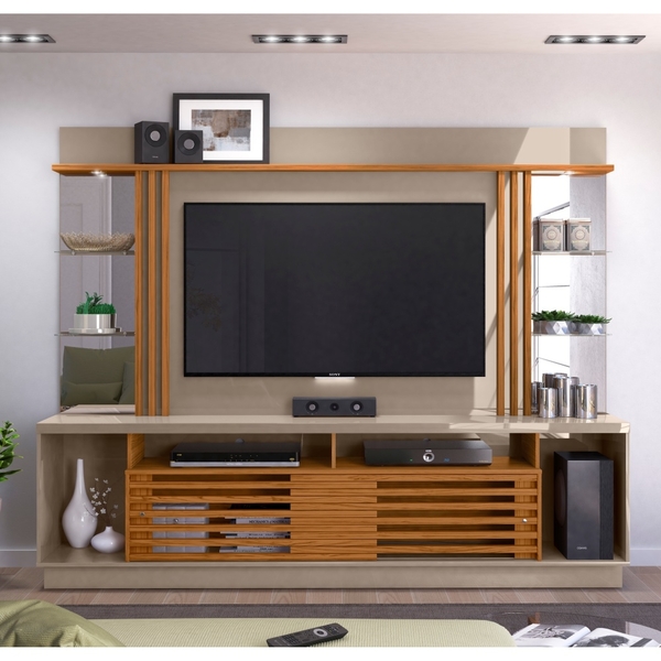 Home Para Tv Com Led Hailey Fendi Naturale