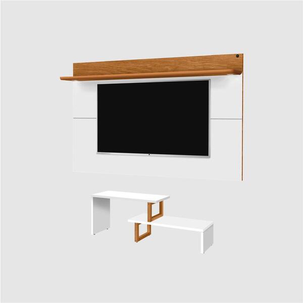Home Para Tv Com Led Itália Branco Nature