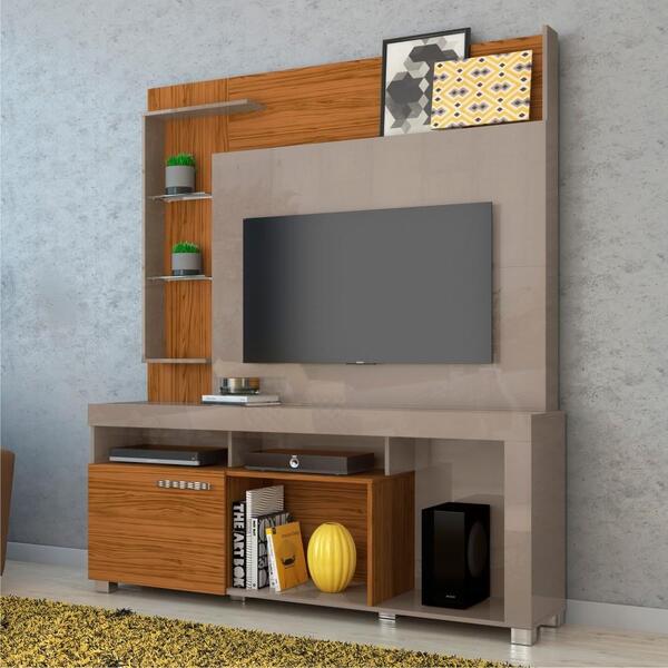 Home Para Tv Com Nichos Maximina Fendi Naturale