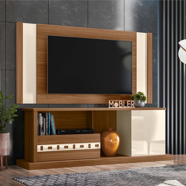 Home Para Tv Com Painel Extensivo Lai Carvalho Nobre Off White