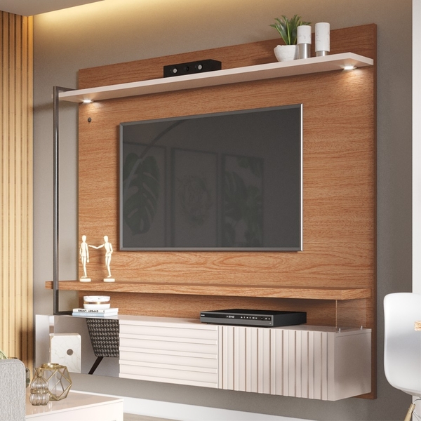 Home Para Tv Com Portas Margert Natura Off White