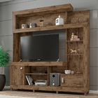 Home Para Tv Com Prateleiras De Vidro Noronha Jatobá