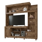 Home Para Tv Com Prateleiras De Vidro Noronha Jatobá