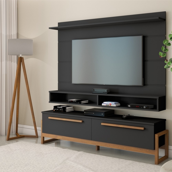 Home Para Tv E Abajur Jones Preto Amêndoa