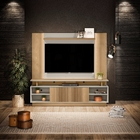 Home Para Tv Filadélfia Ripas Carvalho Off White Com Led