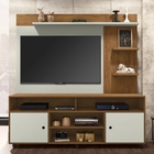 Home Para Tv Irlanda Cinza Freijó Com Rodízios